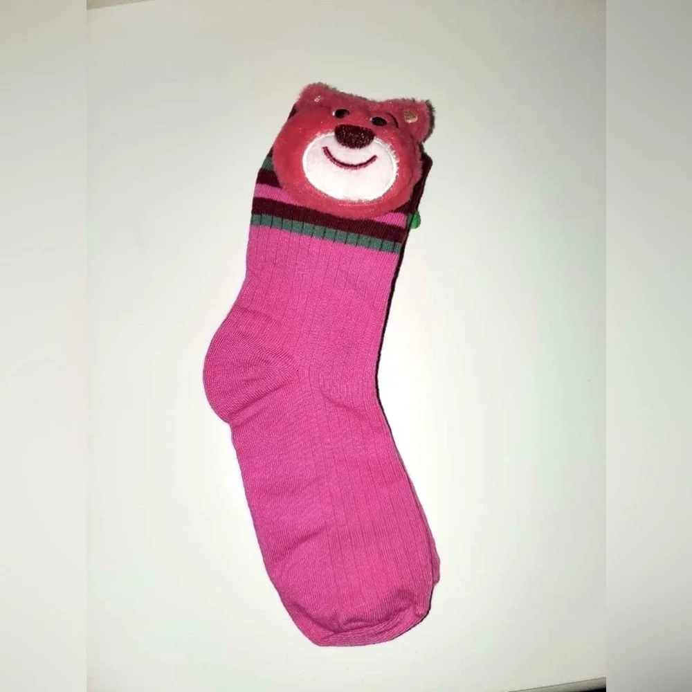 Disney Toys Story Lotso Bear Mid-calf Fashion Cartoon Anime Funny Ugly Socks NIB